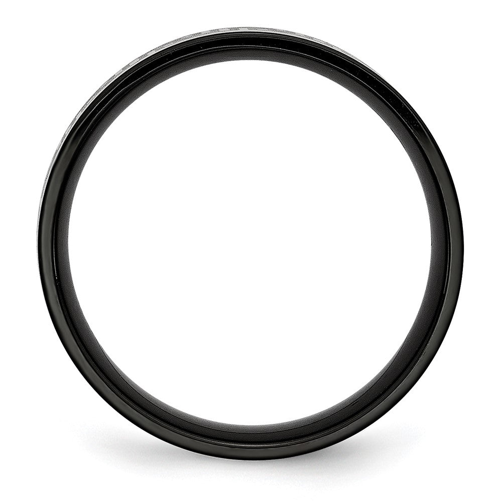 Titan Schwarz Ip Beschichtet Greek Key Lasergraviert Geätzt 8mm Gebürstet/polished Ring