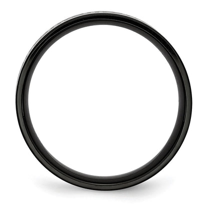Titan Schwarz Ip Beschichtet Greek Key Lasergraviert Geätzt 8mm Gebürstet/polished Ring