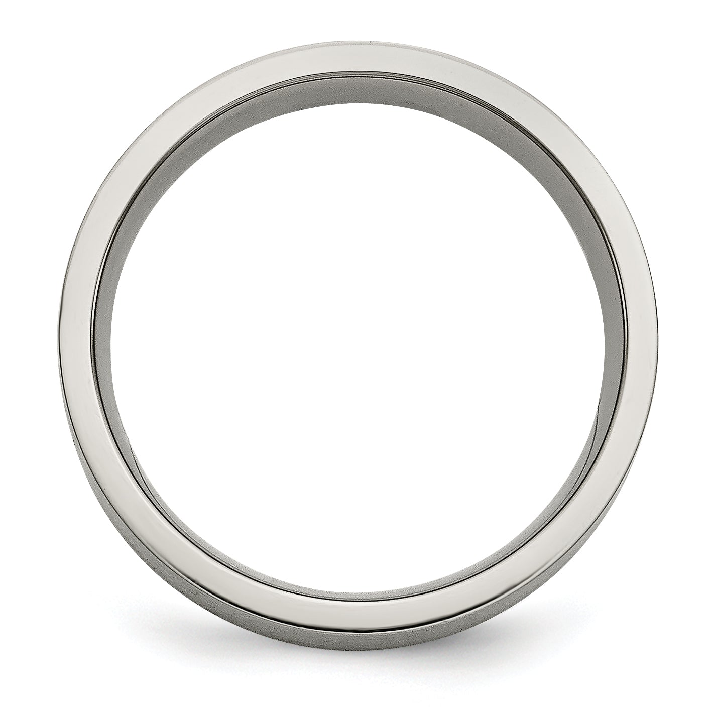 Titan/silver Bicolor Titan Gebürstet Sterlingsilber Einlage 6mm Flach Ring