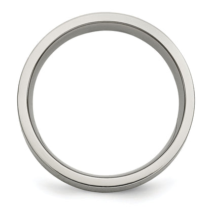 Titan/silver Bicolor Titan Gebürstet Sterlingsilber Einlage 6mm Flach Ring