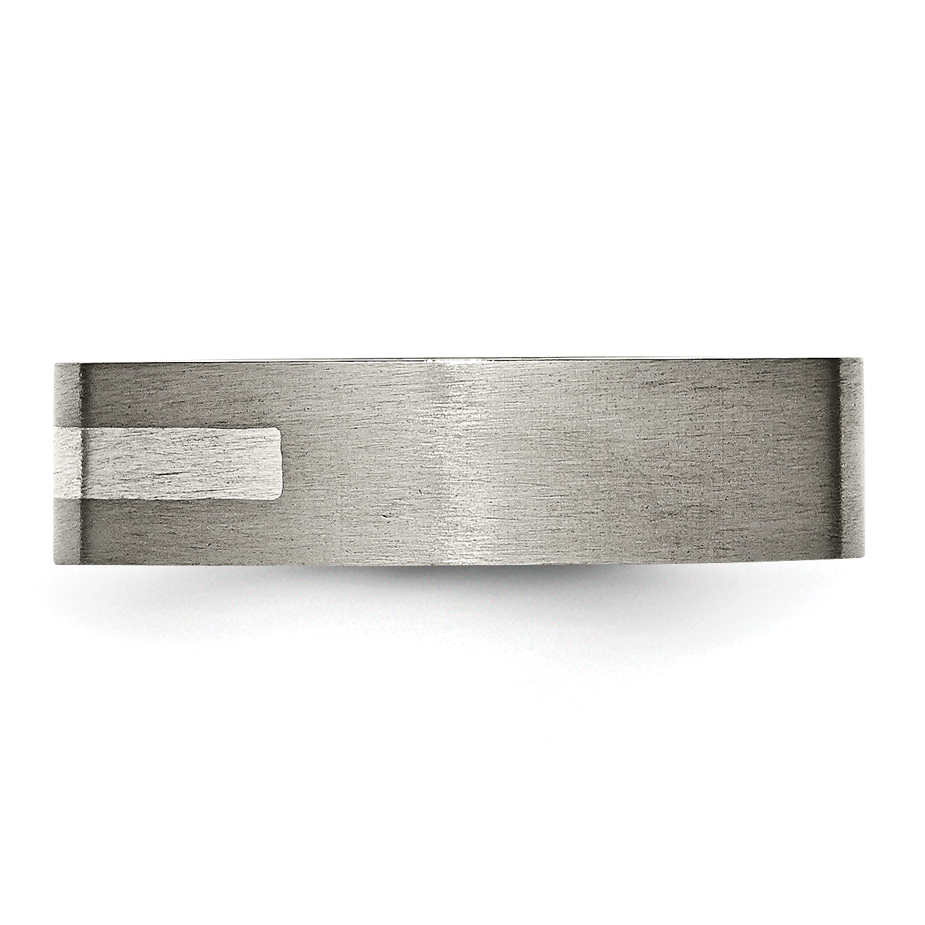 Titan/silver Bicolor Titan Gebürstet Sterlingsilber Einlage 6mm Flach Ring