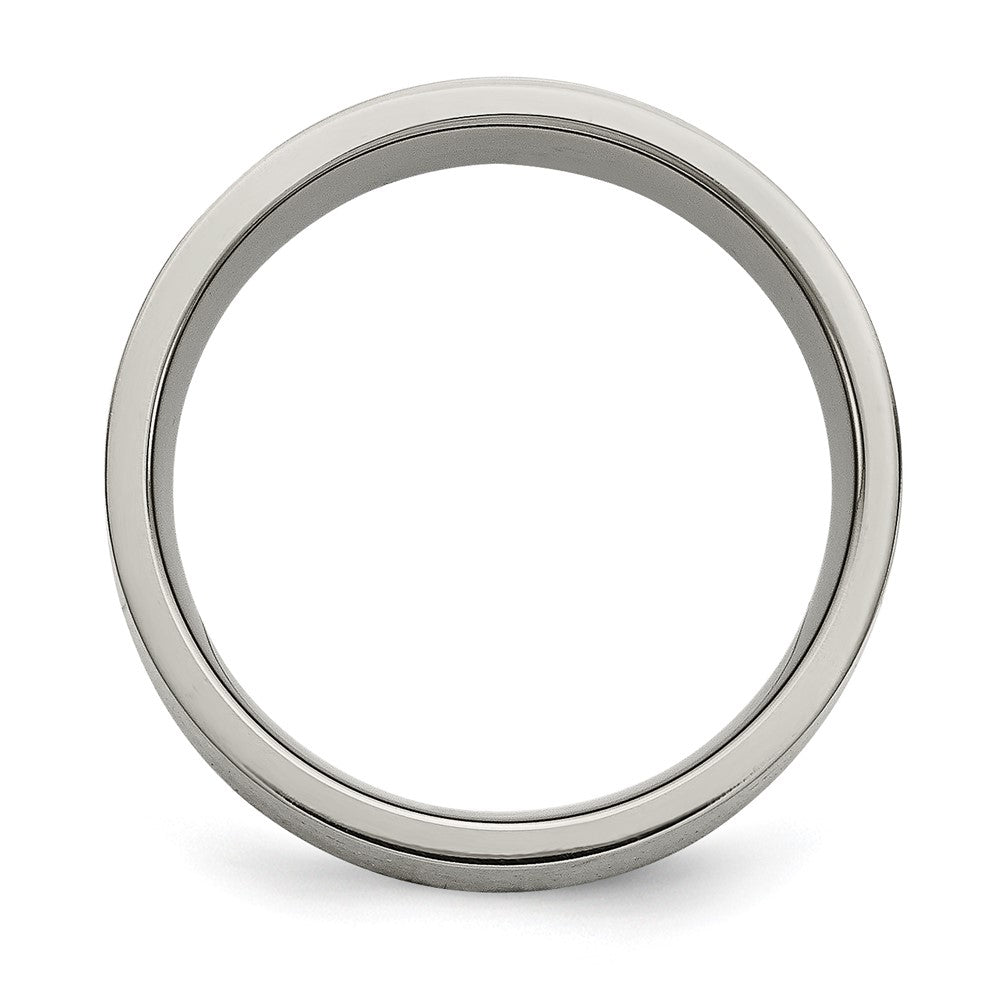 Titan/silver Bicolor Titan Gebürstet Sterlingsilber Einlage 8mm Flach Ring