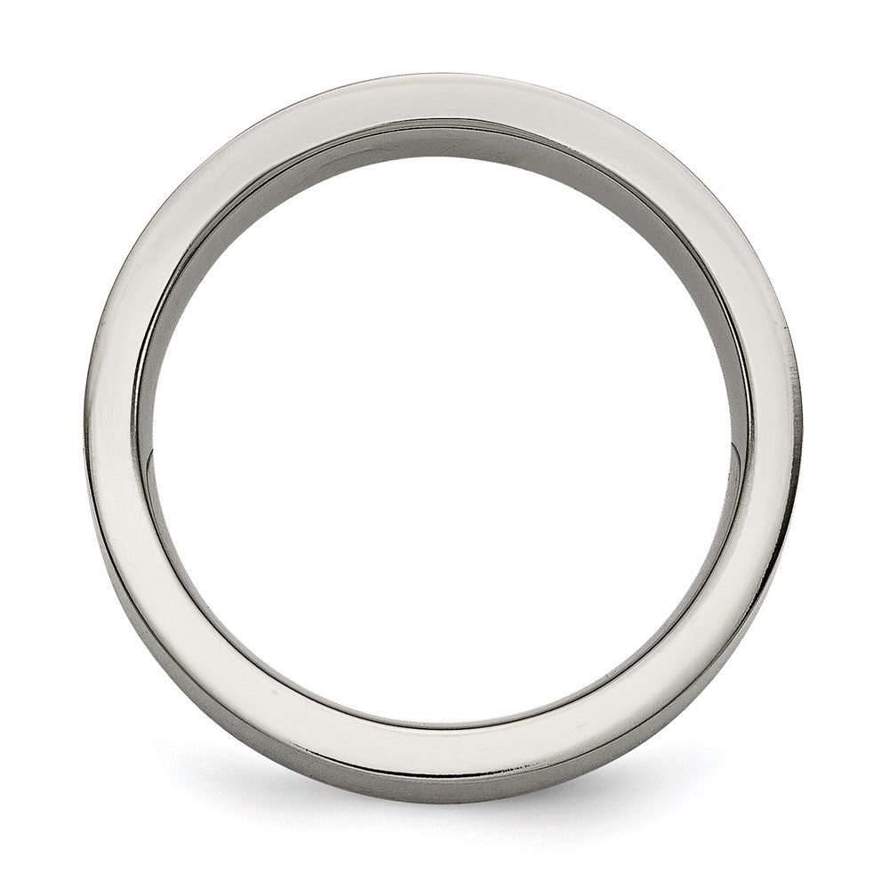 Titan/silver Bicolor Titan Gebürstet Sterlingsilber Einlage 6mm Flach Ring