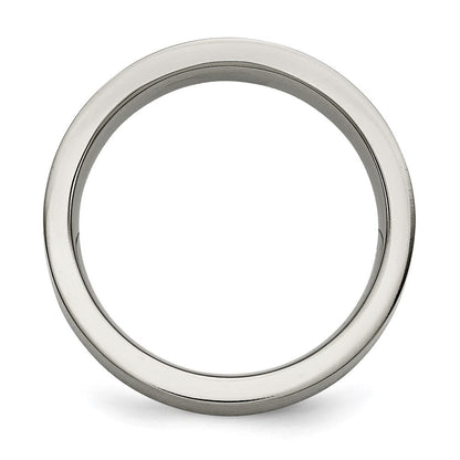 Titan/silver Bicolor Titan Gebürstet Sterlingsilber Einlage 6mm Flach Ring