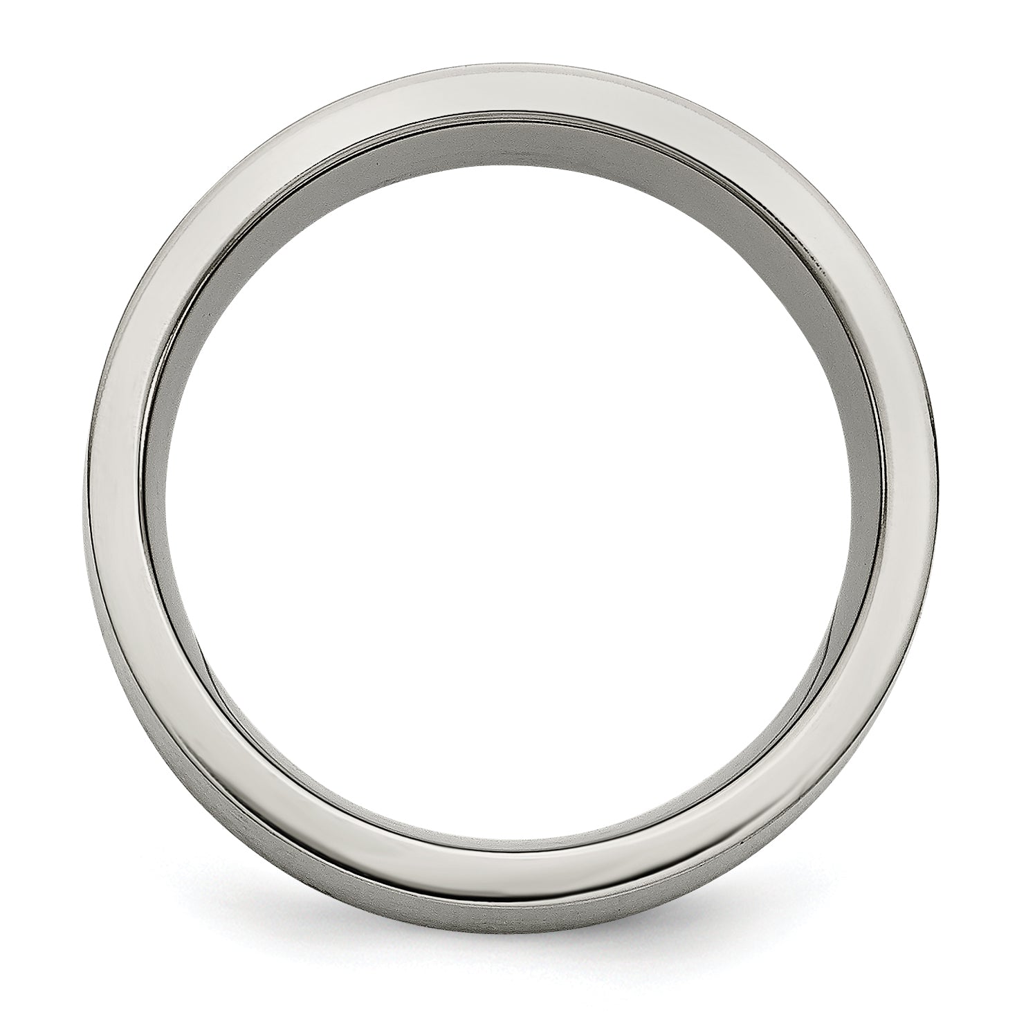 Titan/silver Bicolor Titan Gebürstet Sterlingsilber Einlage 8mm Flach Ring