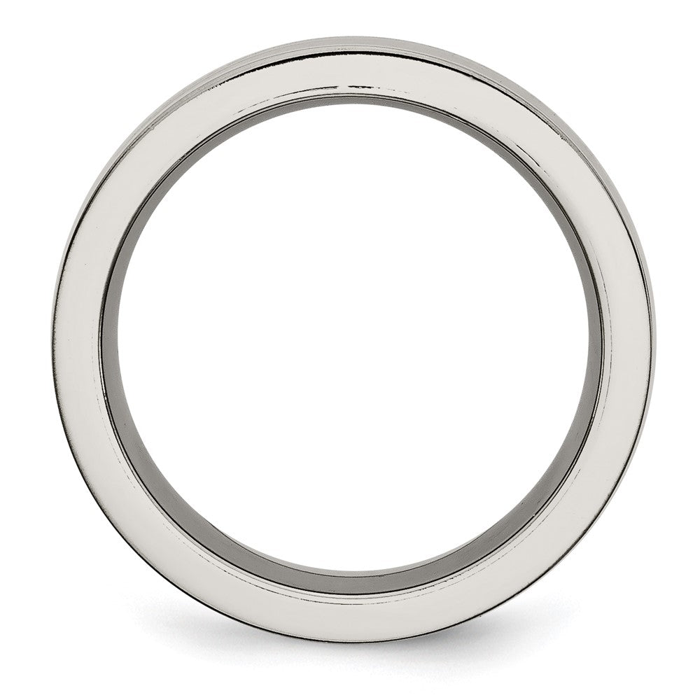 Titan Base Poliert Schwarz Keramik Mittig Flach 8mm Ring