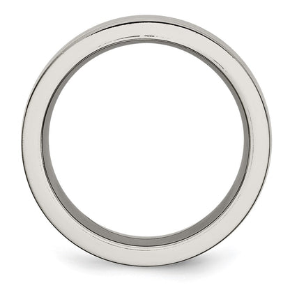 Titan Base Poliert Schwarz Keramik Mittig Flach 8mm Ring