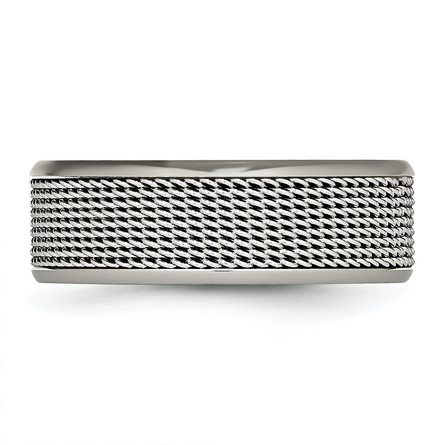 Titan Base mit Edelstahl Netz Mittig 8mm Ring