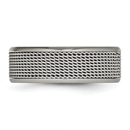 Titan Base mit Edelstahl Netz Mittig 8mm Ring
