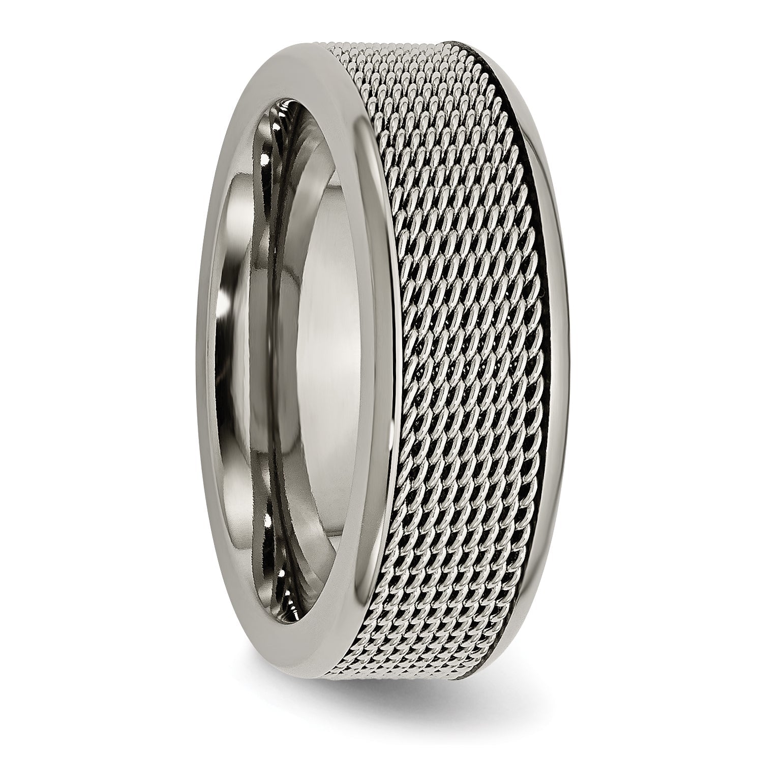 Titan Base mit Edelstahl Netz Mittig 8mm Ring