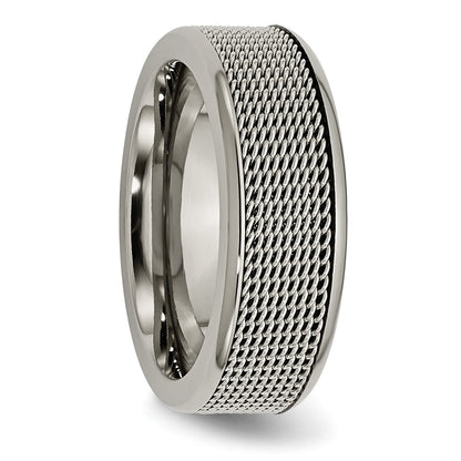 Titan Base mit Edelstahl Netz Mittig 8mm Ring