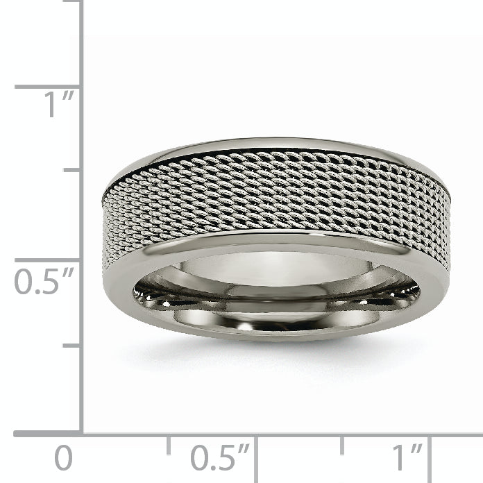 Titan Base mit Edelstahl Netz Mittig 8mm Ring
