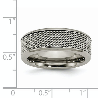 Titan Base mit Edelstahl Netz Mittig 8mm Ring
