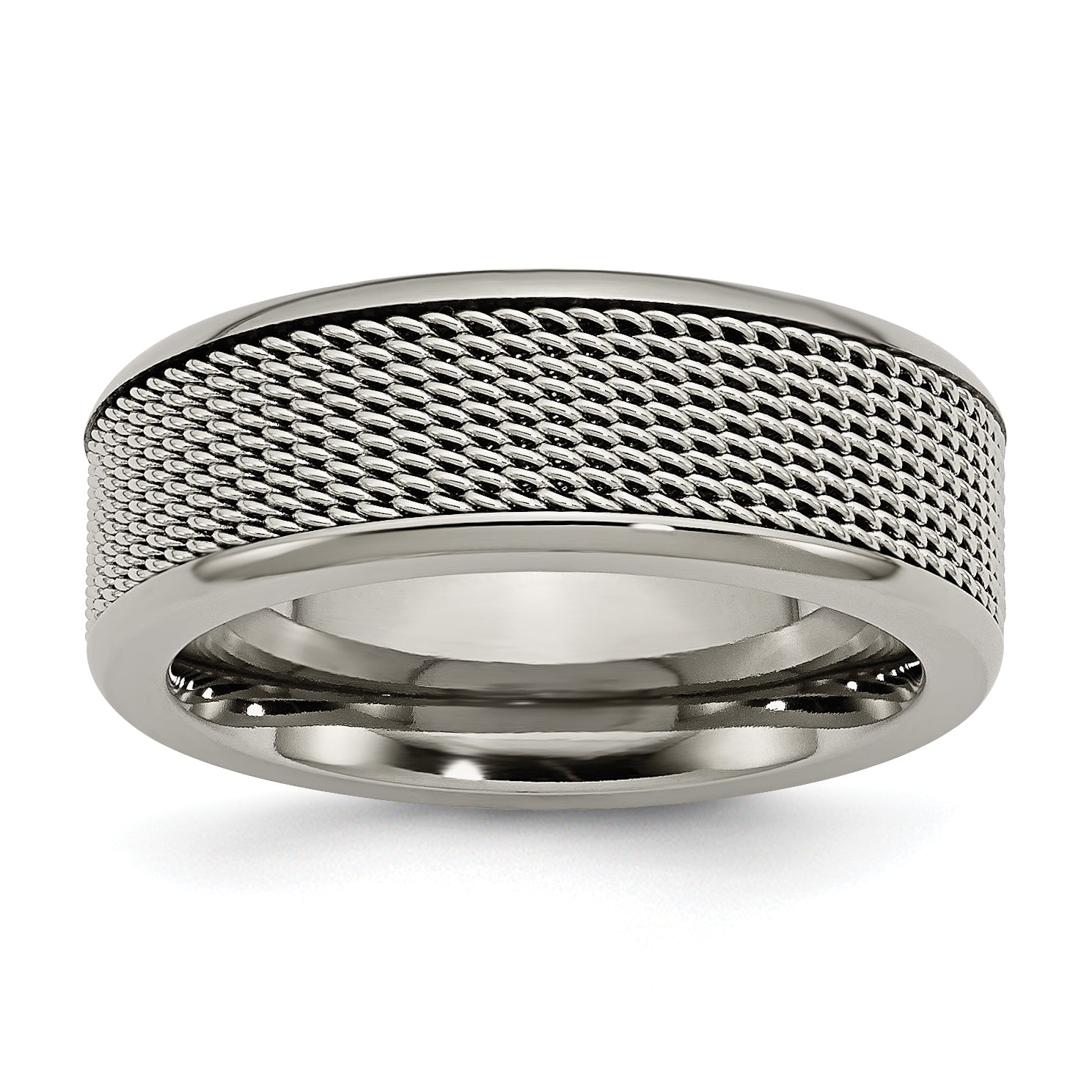 Titan Base mit Edelstahl Netz Mittig 8mm Ring