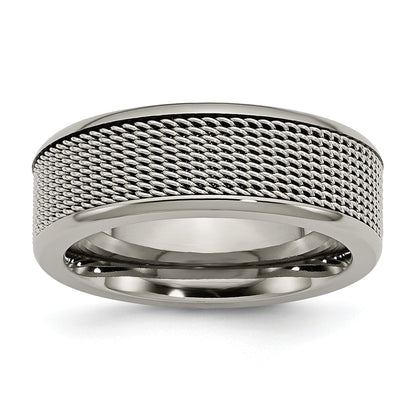 Titan Base mit Edelstahl Netz Mittig 8mm Ring