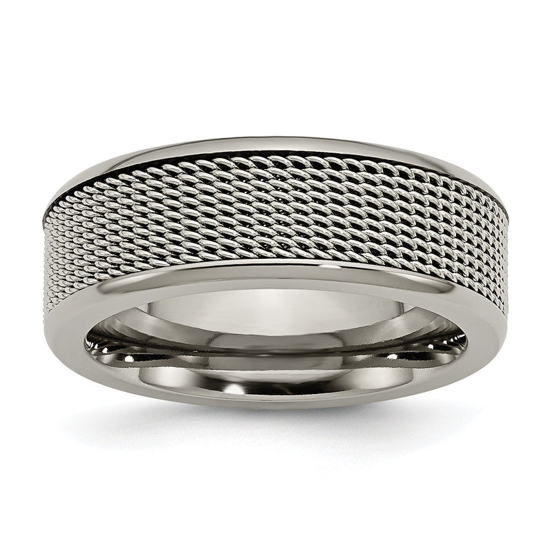 Titan Base mit Edelstahl Netz Mittig 8mm Ring