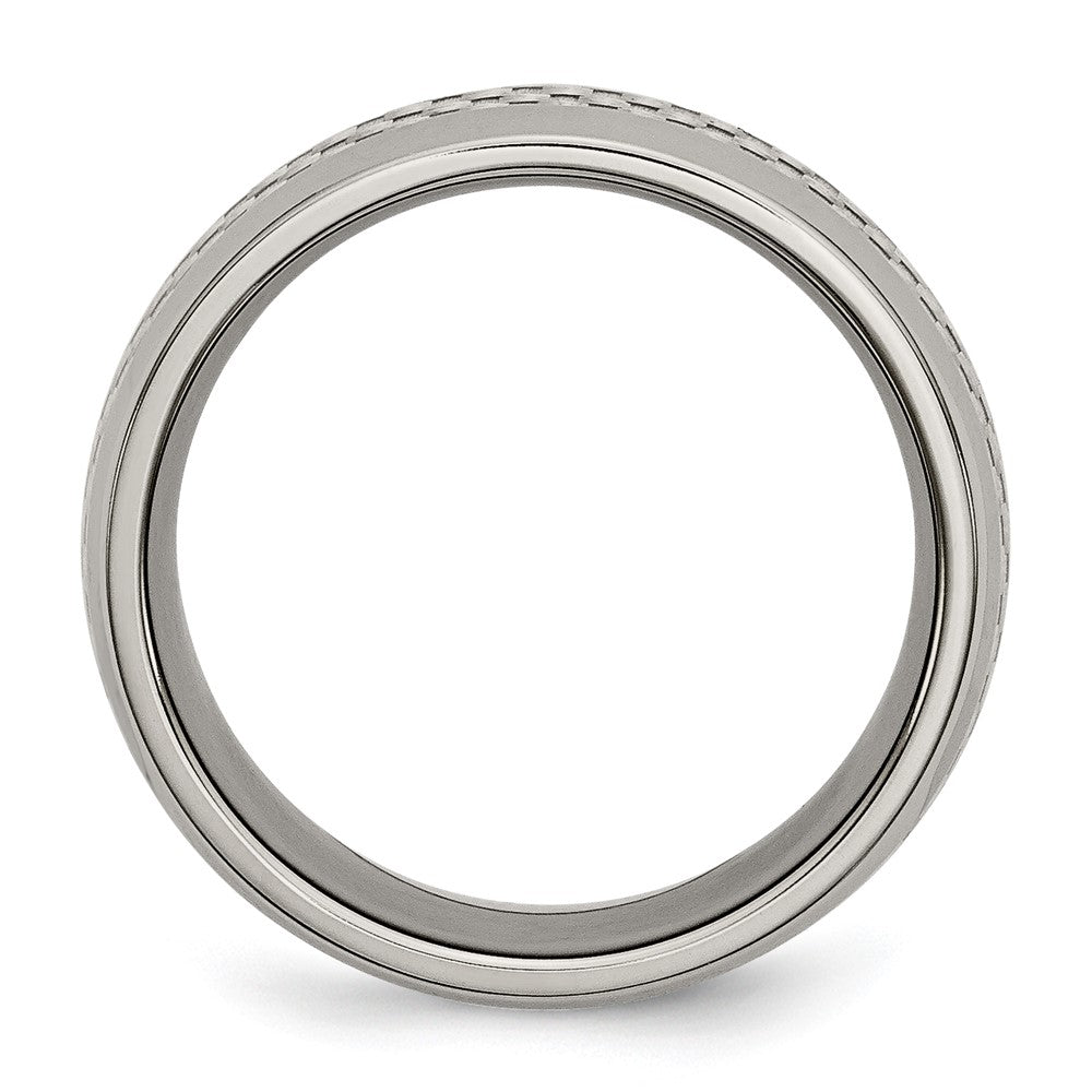 Titan Poliert Grau Karbon Faser Einlage 8mm Ring