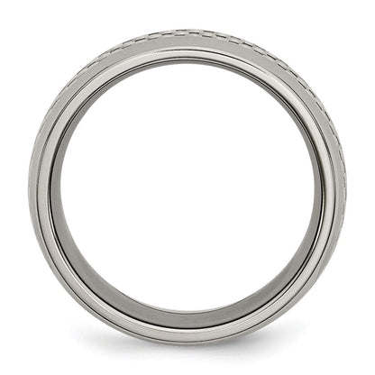 Titan Poliert Grau Karbon Faser Einlage 8mm Ring