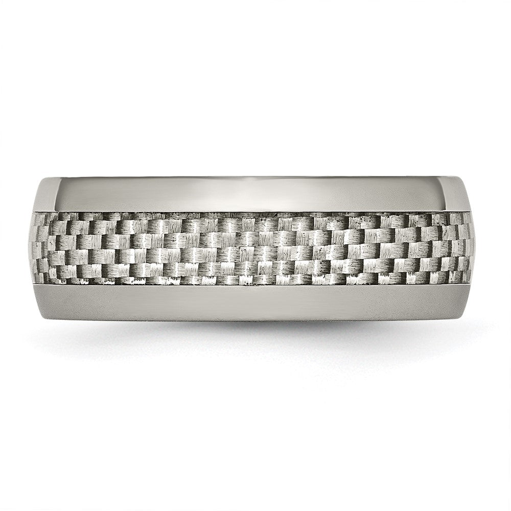 Titan Poliert Grau Karbon Faser Einlage 8mm Ring