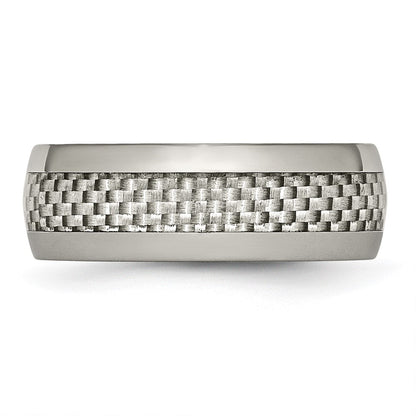 Titan Poliert Grau Karbon Faser Einlage 8mm Ring