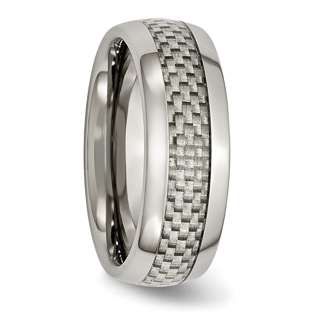 Titan Poliert Grau Karbon Faser Einlage 8mm Ring