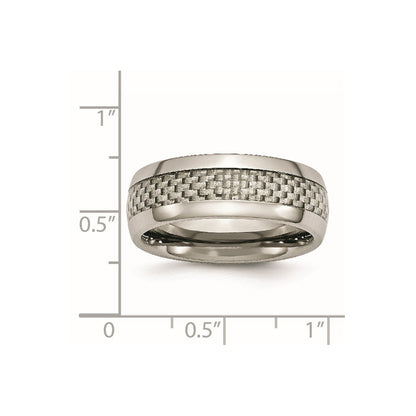 Titan Poliert Grau Karbon Faser Einlage 8mm Ring