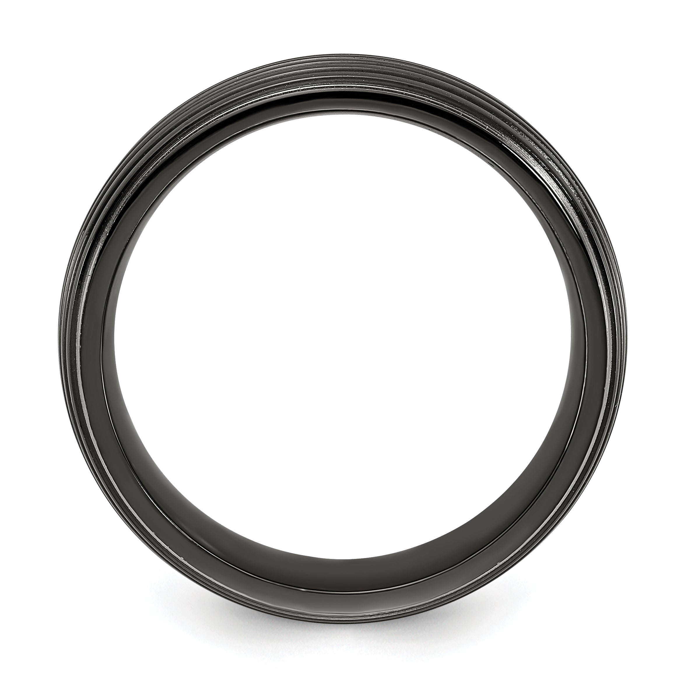 Titan Schwarz Ti Gerillt Bicolor 8mm Ring