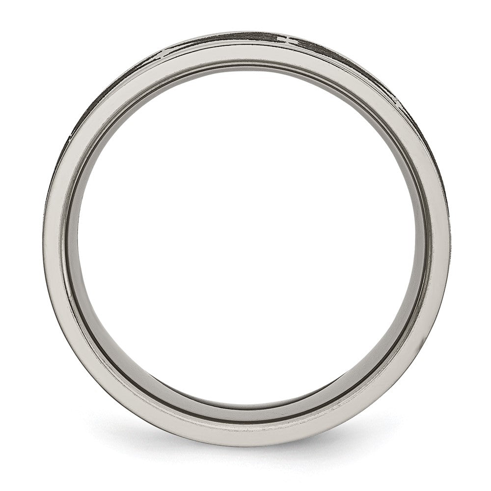 Titan Poliert Lasergraviert Design 8mm Flach Ring (size 10.5 Nur)