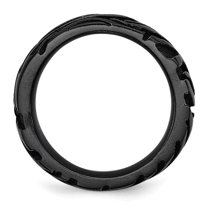 Titan Schwarz Ti Safari Gewölbt 6.50mm Ring