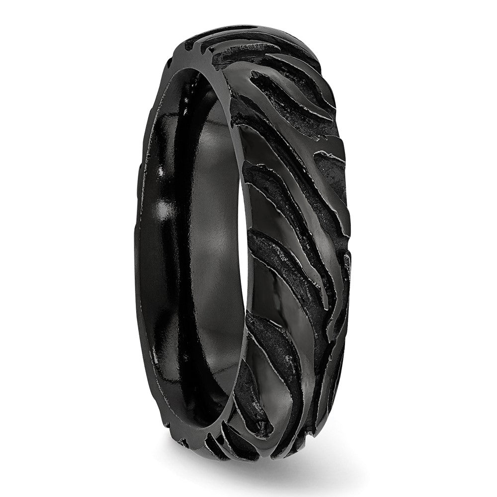 Titan Schwarz Ti Safari Gewölbt 6.50mm Ring