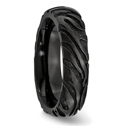 Titan Schwarz Ti Safari Gewölbt 6.50mm Ring