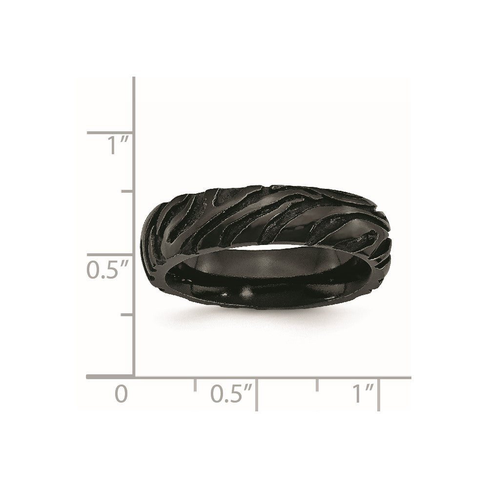 Titan Schwarz Ti Safari Gewölbt 6.50mm Ring