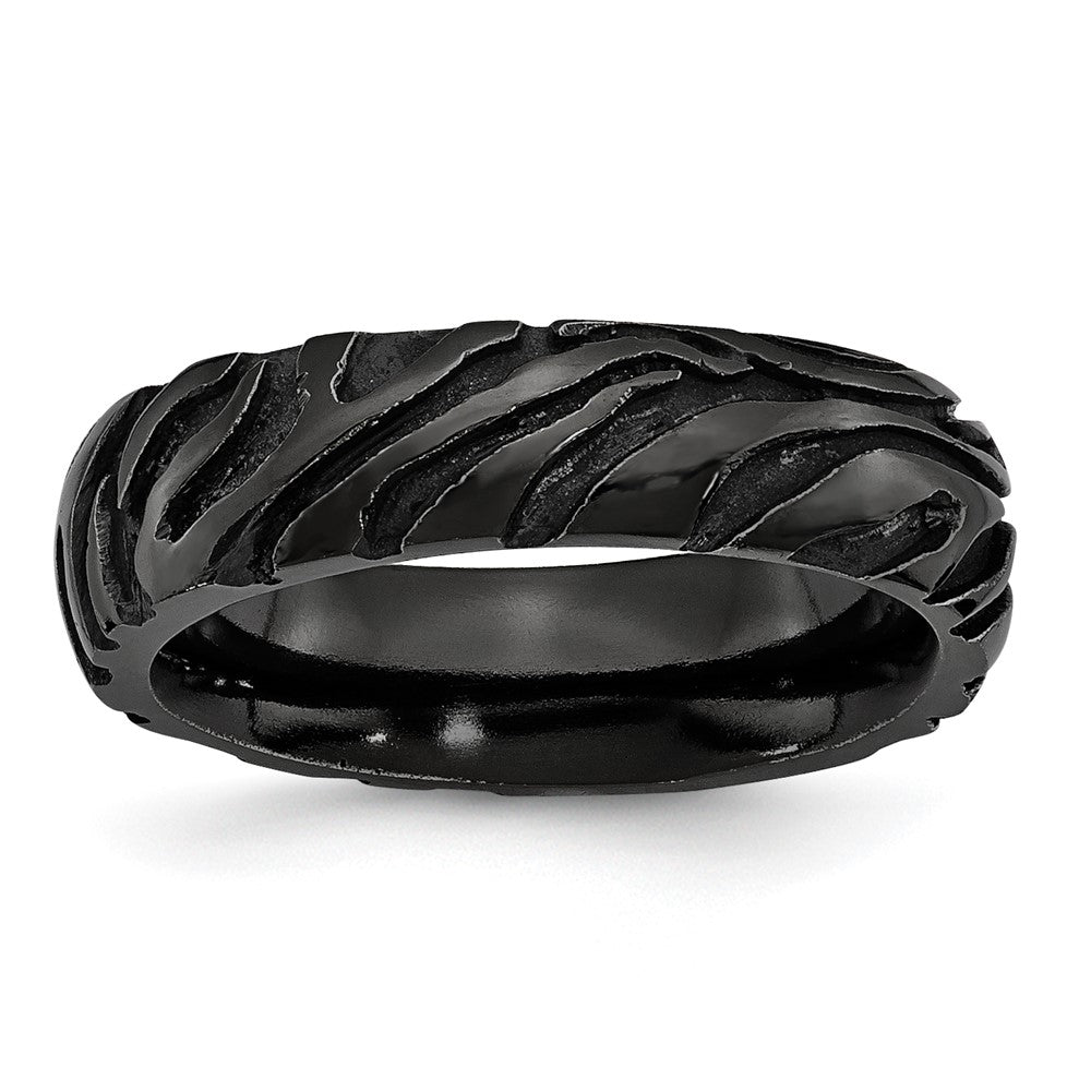 Titan Schwarz Ti Safari Gewölbt 6.50mm Ring