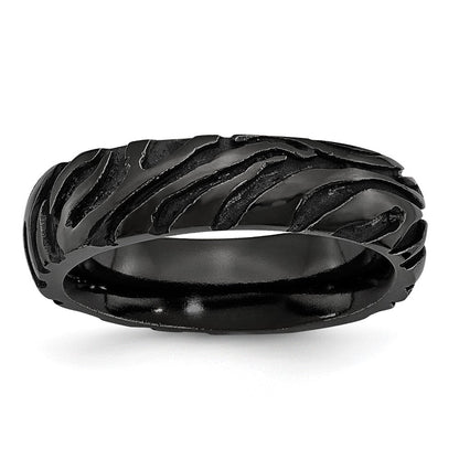Titan Schwarz Ti Safari Gewölbt 6.50mm Ring
