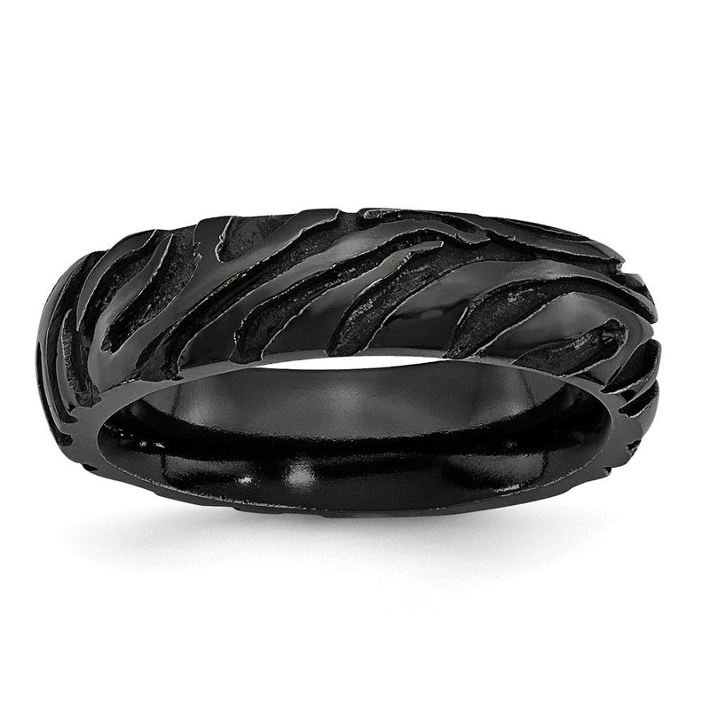 Titan Schwarz Ti Safari Gewölbt 6.50mm Ring
