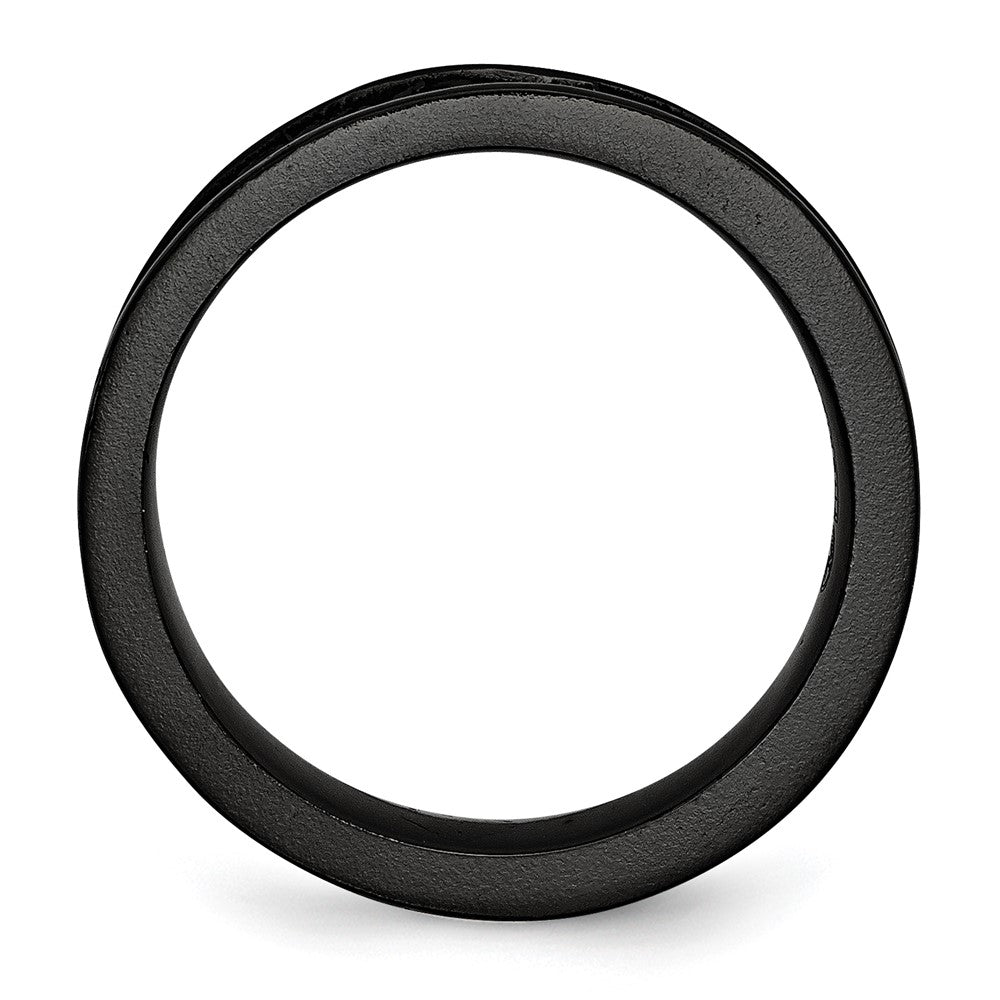 Titan Schwarz Ti Konkav 6mm Poliert Ring (size 10.5 Nur)