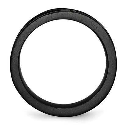Titan Schwarz Ti Konkav 6mm Poliert Ring (size 10.5 Nur)