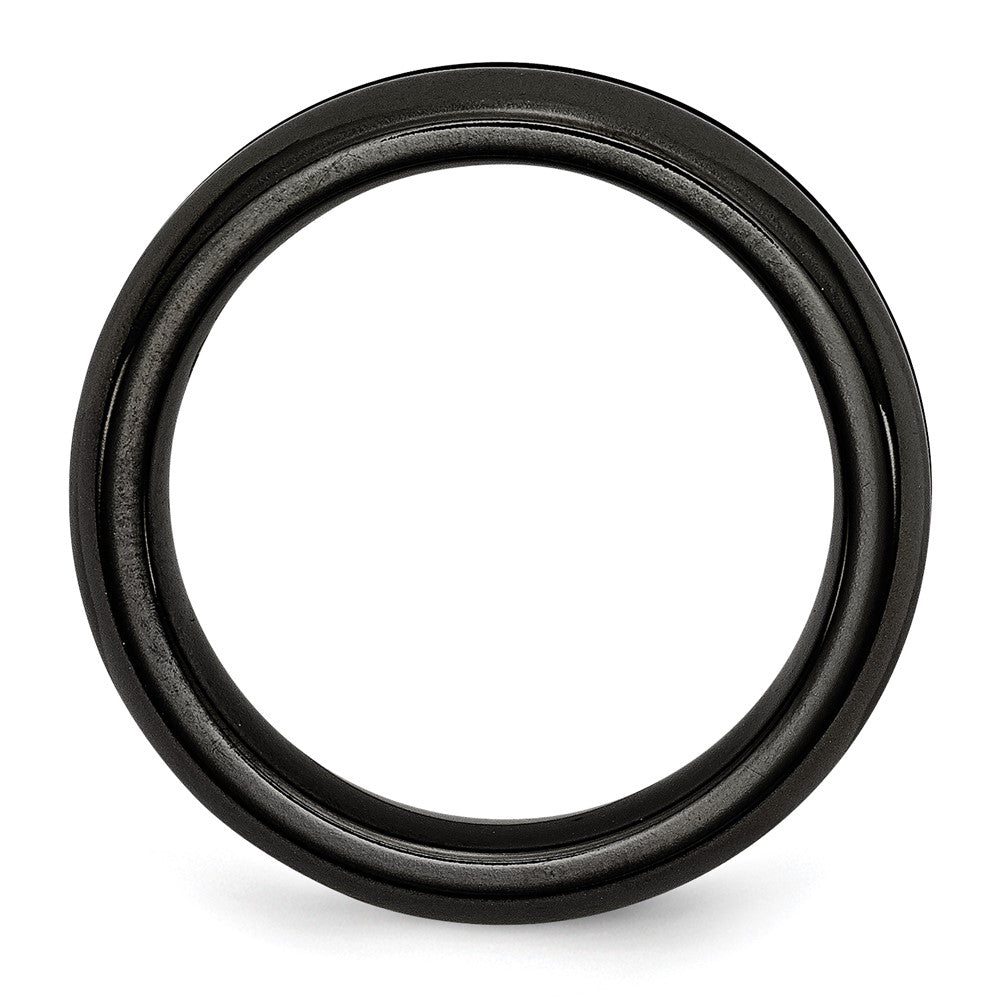 Titan Schwarz Ti Poliert Regenbogen Anodized 6mm Ring