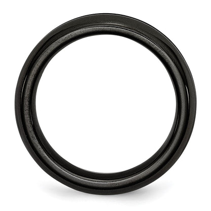 Titan Schwarz Ti Poliert Regenbogen Anodized 6mm Ring