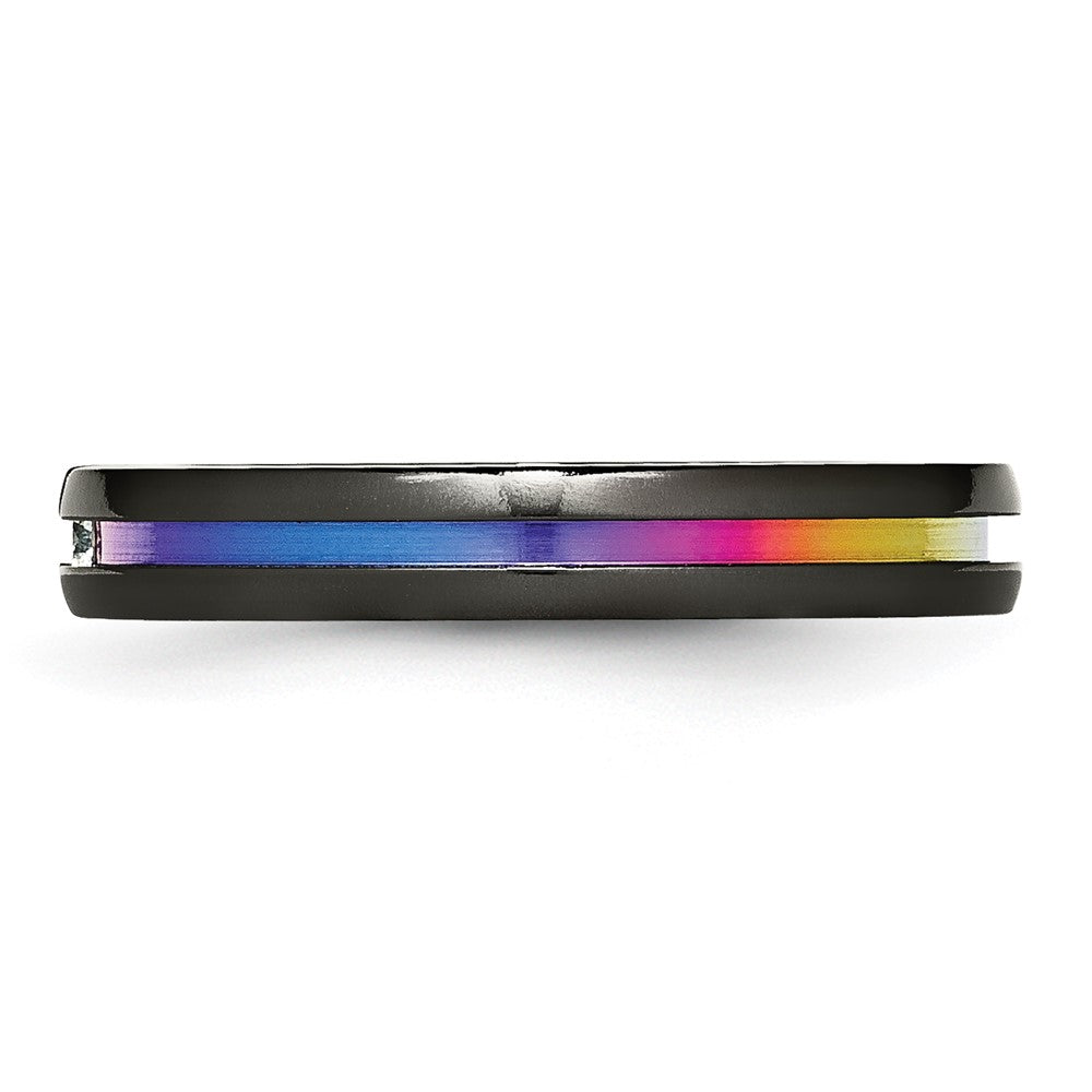 Titan Schwarz Ti Multi Colored Anodized 3mm.10ct Diamant. 4mm Ring