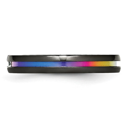 Titan Schwarz Ti Multi Colored Anodized 3mm.10ct Diamant. 4mm Ring