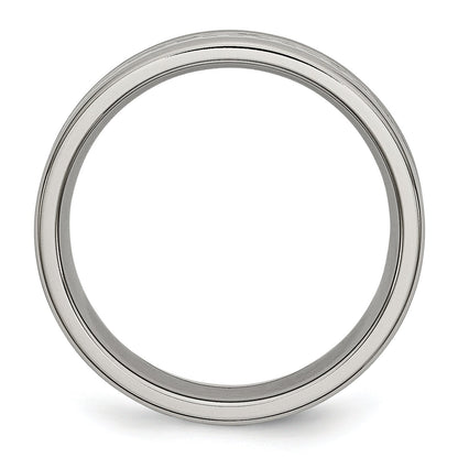 Titan Poliert Grau Karbon Faser Einlage 6mm Ring