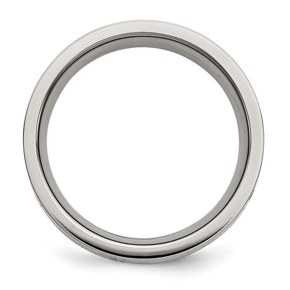 Titan Poliert 1/2 ct Gesamtgewicht. Diamant 6mm Ring