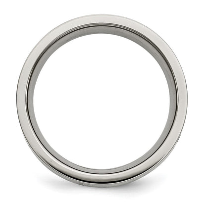Titan Poliert 1/2 ct Gesamtgewicht. Diamant 6mm Ring