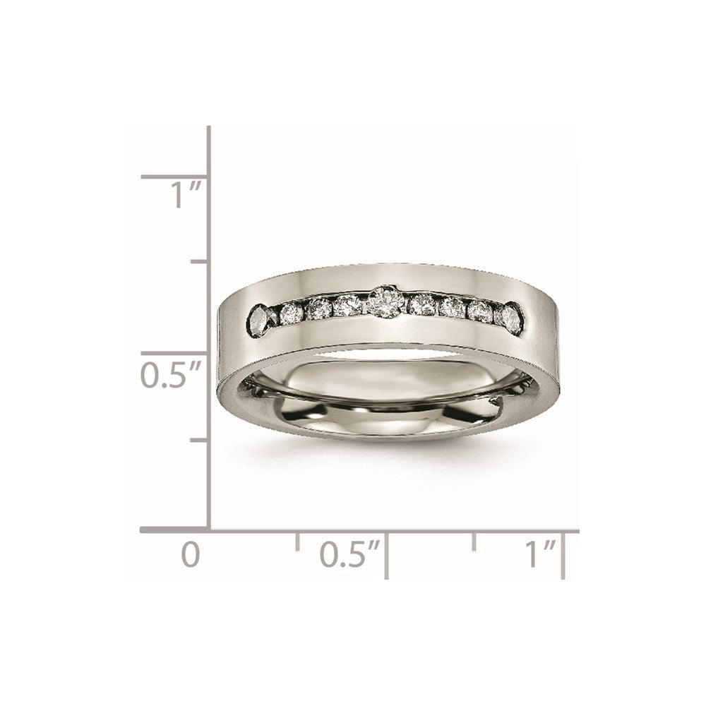 Titan Poliert 1/2 ct Gesamtgewicht. Diamant 6mm Ring