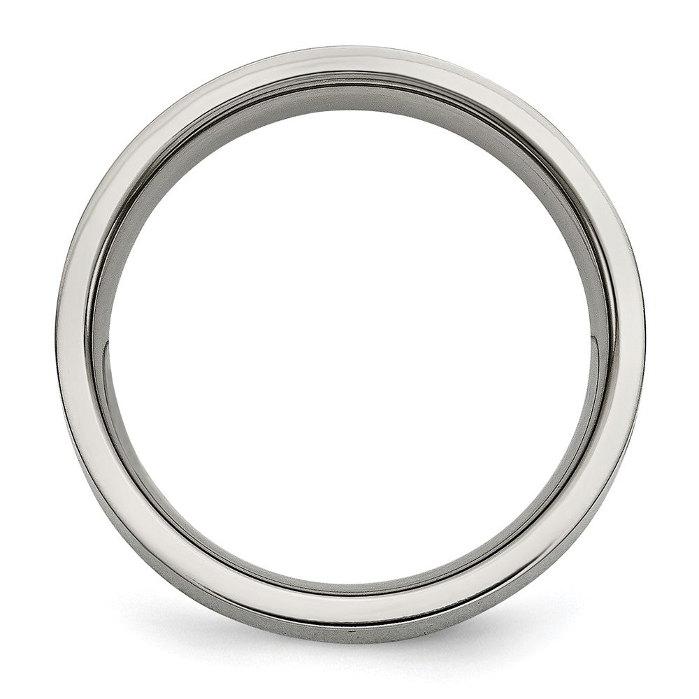 Titan Poliert 1/4ct Gesamtgewicht. Diamant 6mm Ring