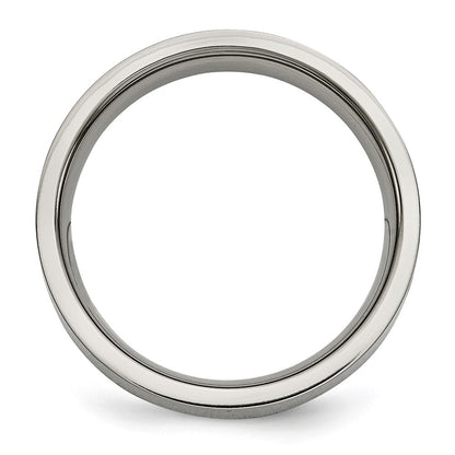 Titan Poliert 1/4ct Gesamtgewicht. Diamant 6mm Ring