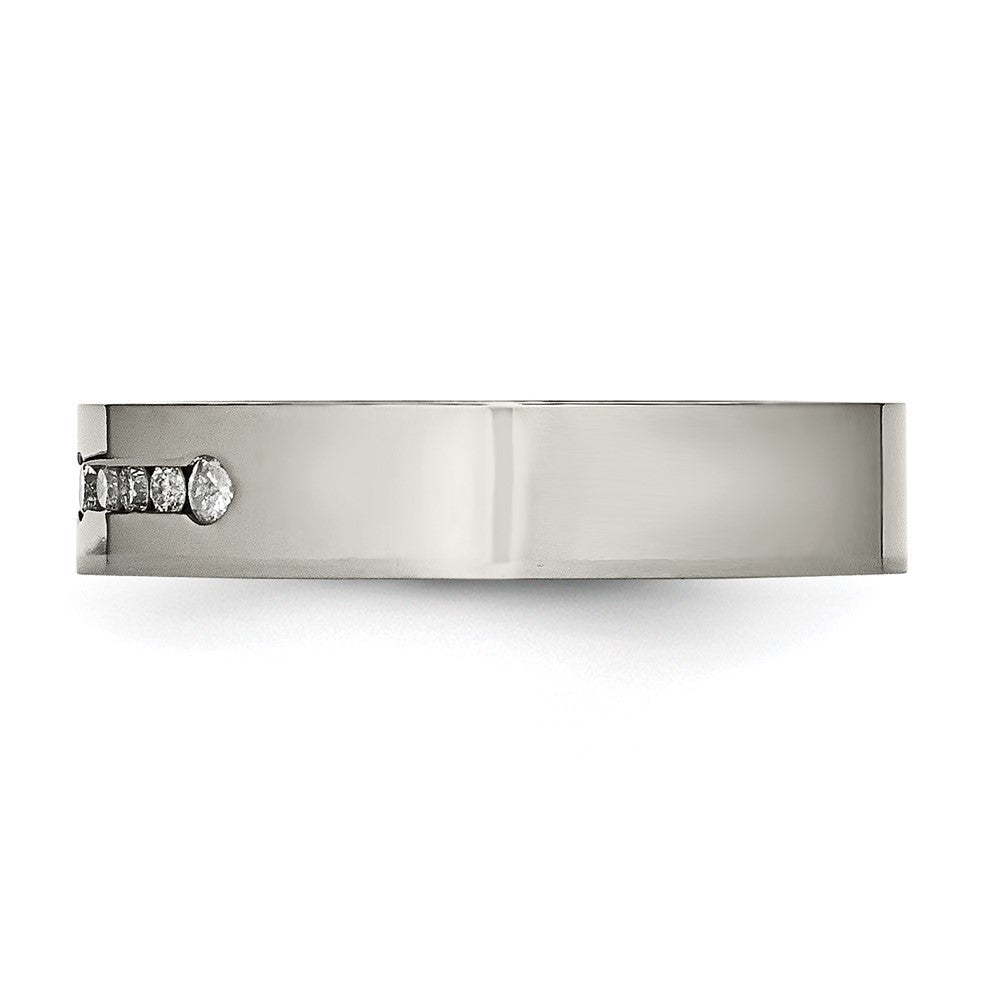 Titan Poliert 1/4ct Gesamtgewicht. Diamant 6mm Ring