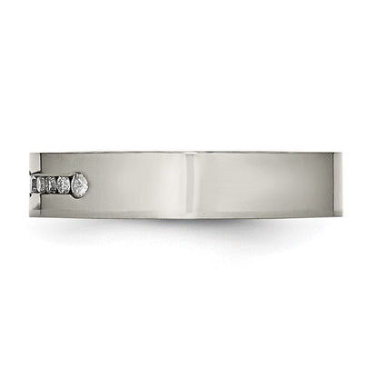 Titan Poliert 1/4ct Gesamtgewicht. Diamant 6mm Ring