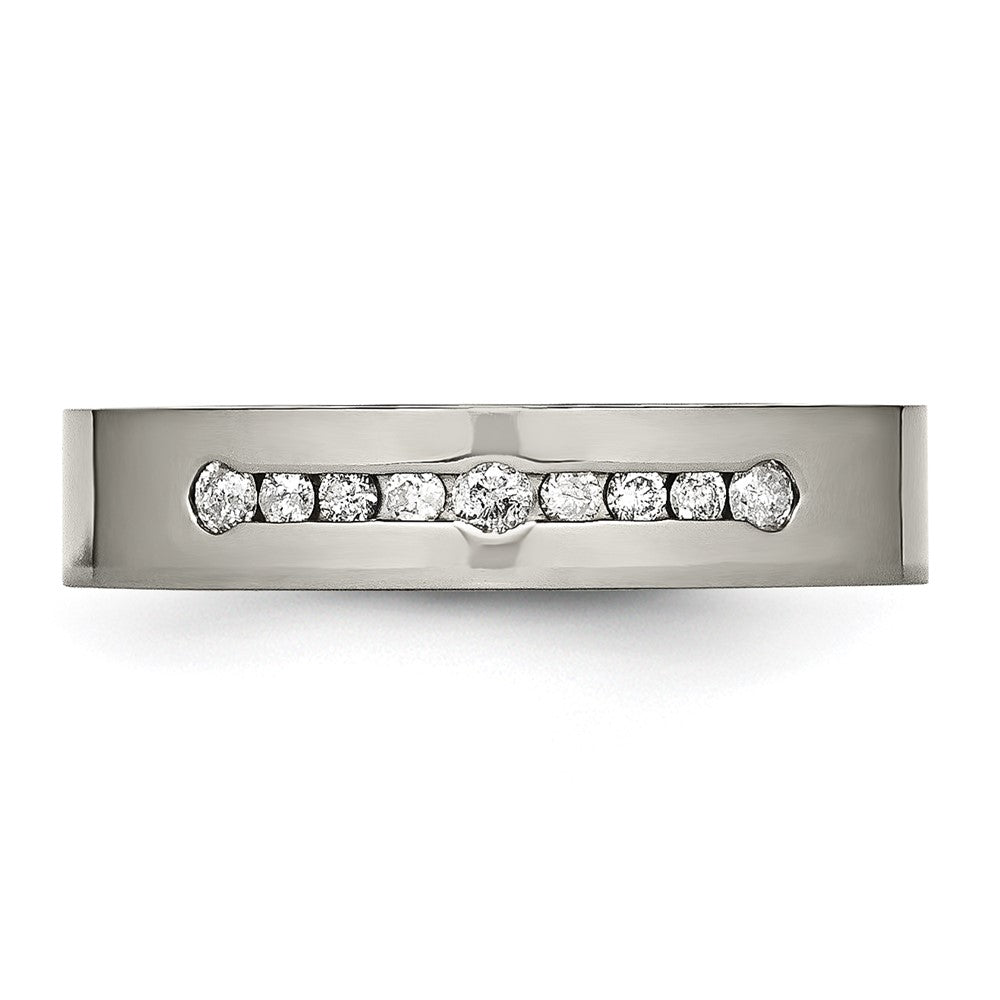Titan Poliert 1/4ct Gesamtgewicht. Diamant 6mm Ring